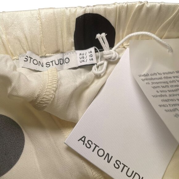 Aston Studio Eddy Pant Milk/Nero Dot NWT Size 10 $350 - Picture 2 of 6